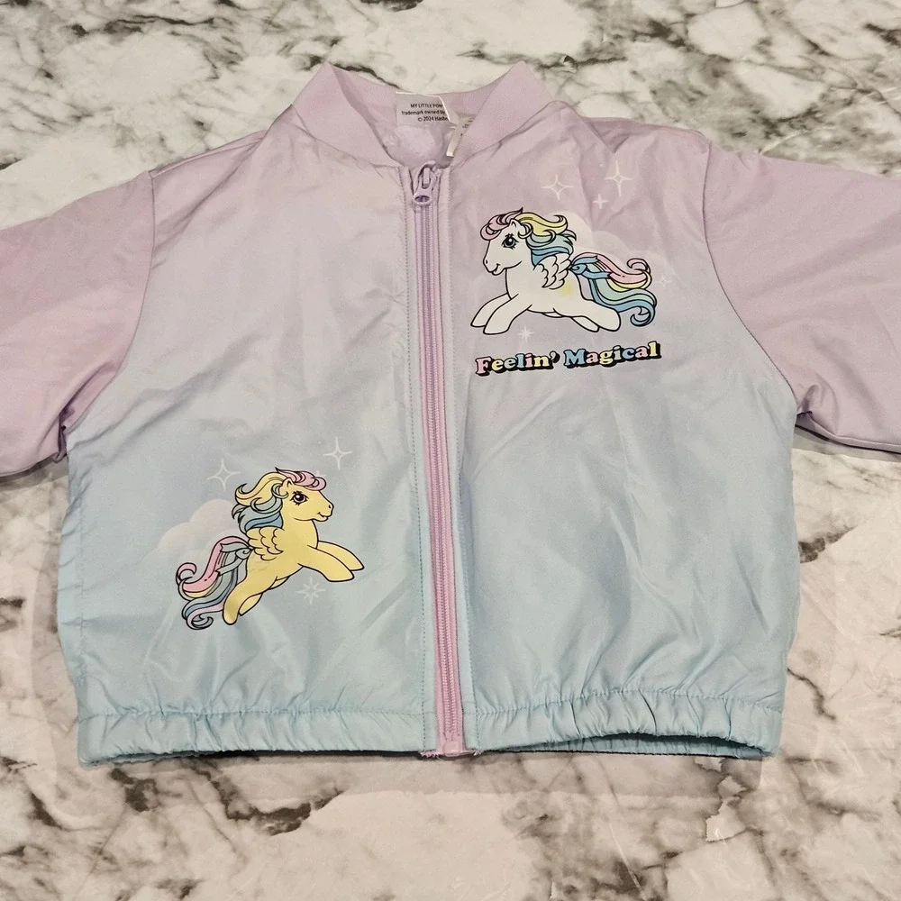 Kids‎ My Little Pony Ombre Bomber Jacket 6/6X Rainbow Unicorn Clouds